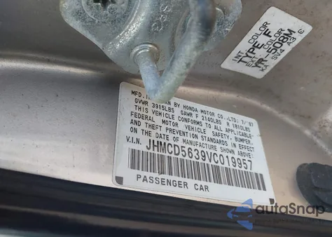 1997 Honda Accord Lx from USA, damaged, VIN JHMCD5639VC019957